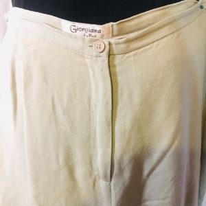 Giorgiana Sage Linen Flare Leg Lined Dress Slacks